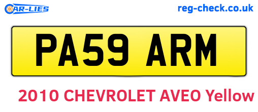 PA59ARM are the vehicle registration plates.
