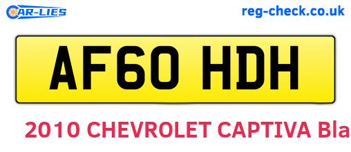 AF60HDH are the vehicle registration plates.