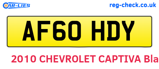 AF60HDY are the vehicle registration plates.