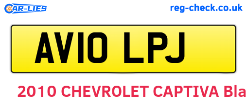 AV10LPJ are the vehicle registration plates.