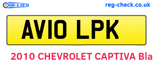 AV10LPK are the vehicle registration plates.