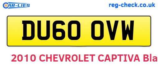 DU60OVW are the vehicle registration plates.