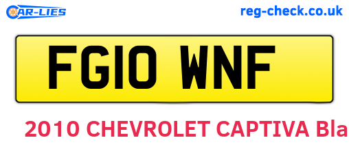 FG10WNF are the vehicle registration plates.