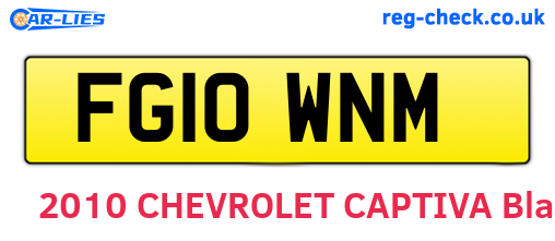 FG10WNM are the vehicle registration plates.