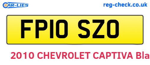 FP10SZO are the vehicle registration plates.