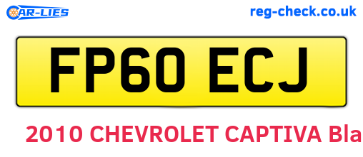 FP60ECJ are the vehicle registration plates.