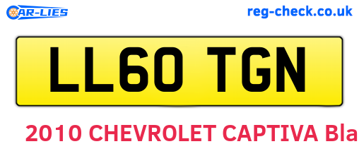 LL60TGN are the vehicle registration plates.
