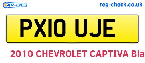 PX10UJE are the vehicle registration plates.