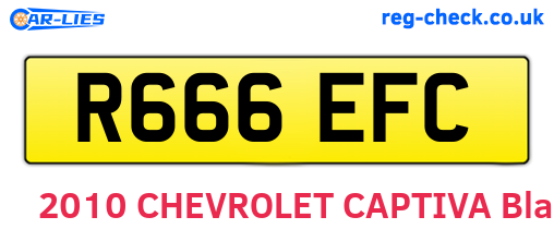 R666EFC are the vehicle registration plates.