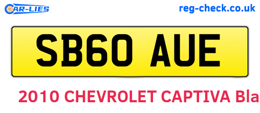 SB60AUE are the vehicle registration plates.