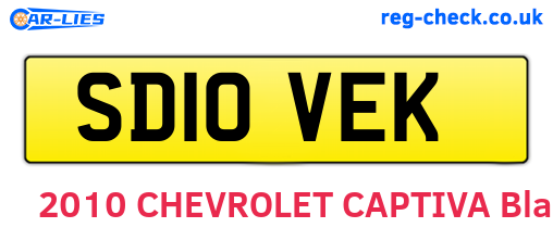 SD10VEK are the vehicle registration plates.