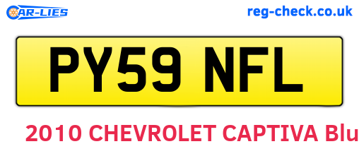 PY59NFL are the vehicle registration plates.