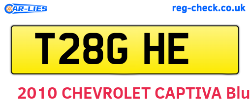T28GHE are the vehicle registration plates.