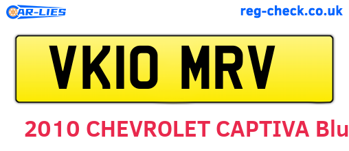 VK10MRV are the vehicle registration plates.