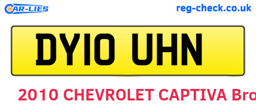 DY10UHN are the vehicle registration plates.