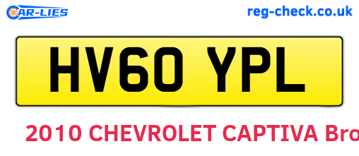 HV60YPL are the vehicle registration plates.
