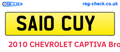 SA10CUY are the vehicle registration plates.