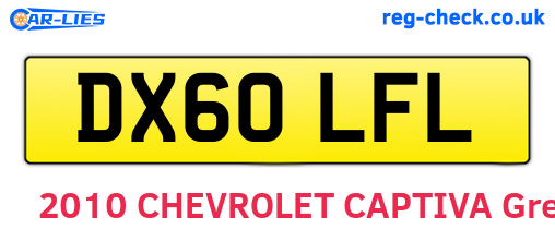 DX60LFL are the vehicle registration plates.