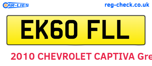 EK60FLL are the vehicle registration plates.