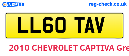 LL60TAV are the vehicle registration plates.