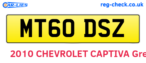 MT60DSZ are the vehicle registration plates.