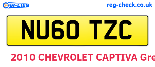 NU60TZC are the vehicle registration plates.