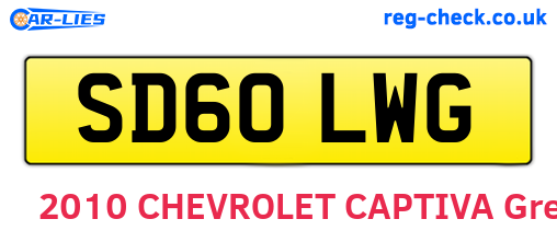 SD60LWG are the vehicle registration plates.