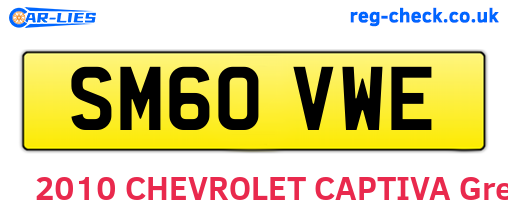 SM60VWE are the vehicle registration plates.