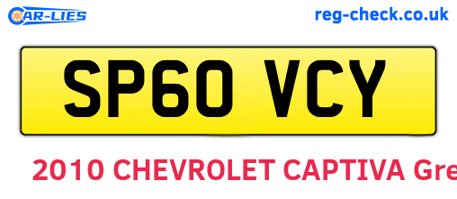 SP60VCY are the vehicle registration plates.