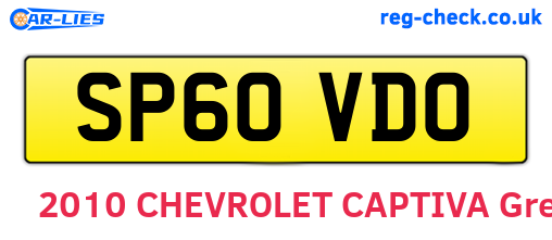 SP60VDO are the vehicle registration plates.