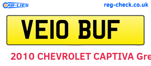 VE10BUF are the vehicle registration plates.