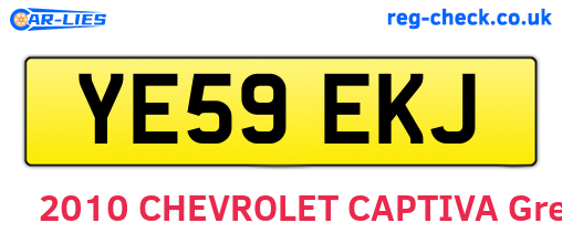 YE59EKJ are the vehicle registration plates.