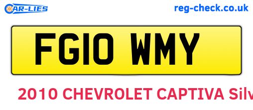 FG10WMY are the vehicle registration plates.