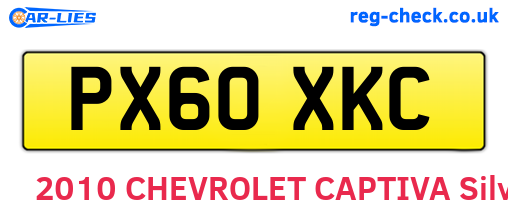 PX60XKC are the vehicle registration plates.