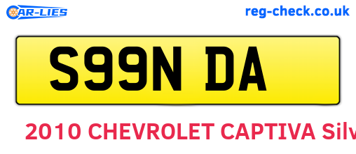 S99NDA are the vehicle registration plates.