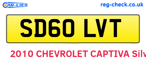 SD60LVT are the vehicle registration plates.