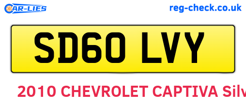 SD60LVY are the vehicle registration plates.