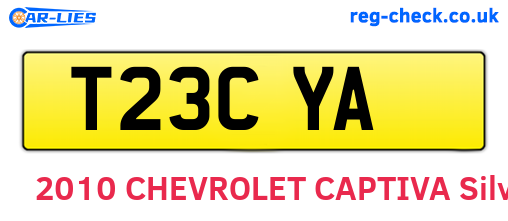 T23CYA are the vehicle registration plates.