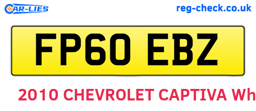 FP60EBZ are the vehicle registration plates.