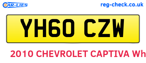 YH60CZW are the vehicle registration plates.