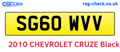 SG60WVV are the vehicle registration plates.