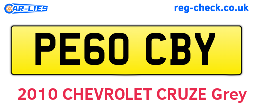 PE60CBY are the vehicle registration plates.