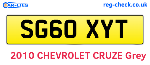 SG60XYT are the vehicle registration plates.