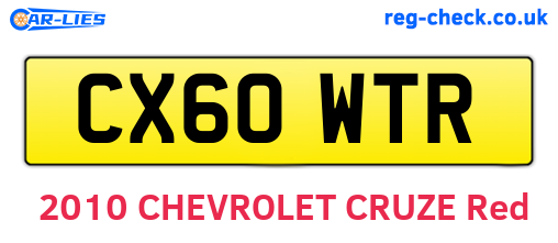 CX60WTR are the vehicle registration plates.