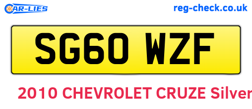 SG60WZF are the vehicle registration plates.