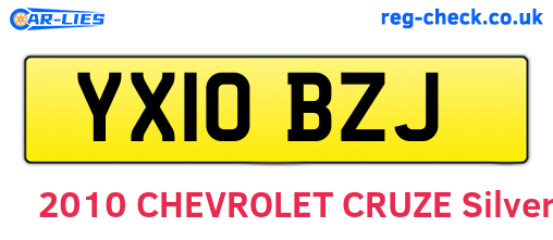 YX10BZJ are the vehicle registration plates.