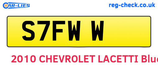S7FWW are the vehicle registration plates.