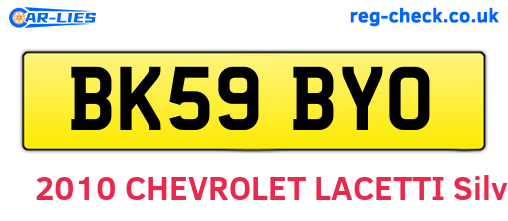 BK59BYO are the vehicle registration plates.