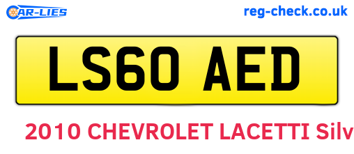 LS60AED are the vehicle registration plates.