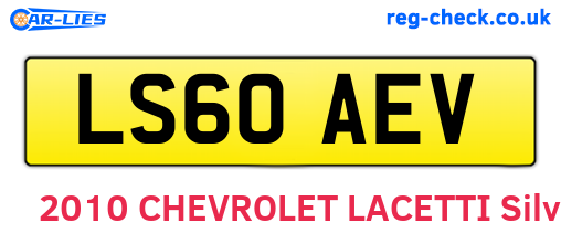 LS60AEV are the vehicle registration plates.